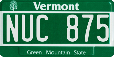 VT license plate NUC875