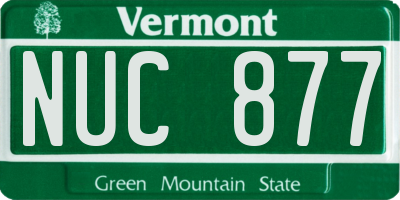 VT license plate NUC877