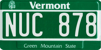 VT license plate NUC878