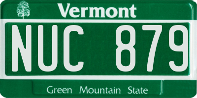 VT license plate NUC879