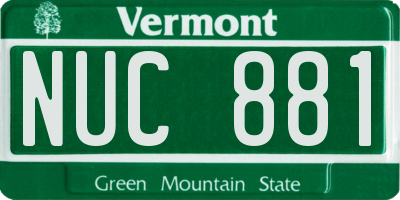 VT license plate NUC881