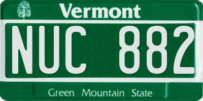 VT license plate NUC882