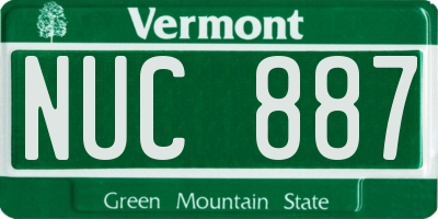 VT license plate NUC887