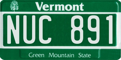 VT license plate NUC891