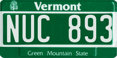 VT license plate NUC893