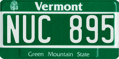 VT license plate NUC895