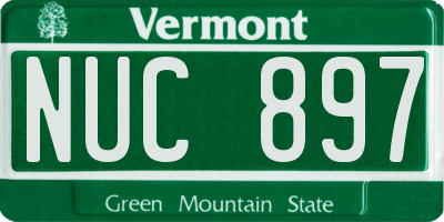 VT license plate NUC897