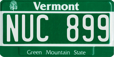 VT license plate NUC899