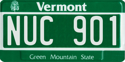 VT license plate NUC901