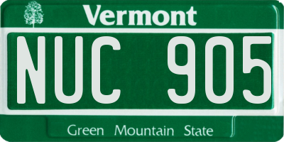 VT license plate NUC905