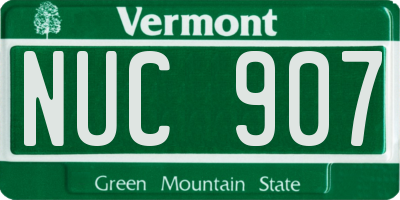 VT license plate NUC907