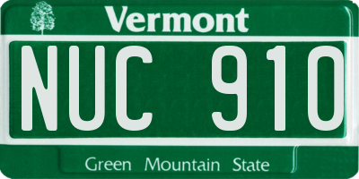 VT license plate NUC910