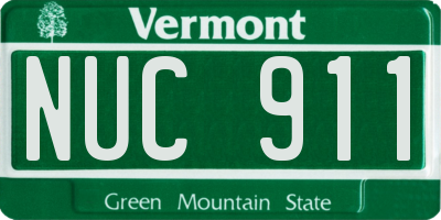 VT license plate NUC911
