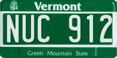 VT license plate NUC912