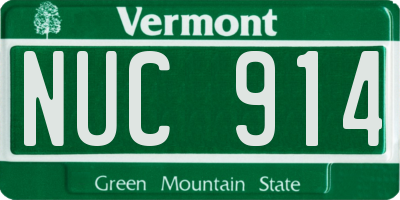 VT license plate NUC914