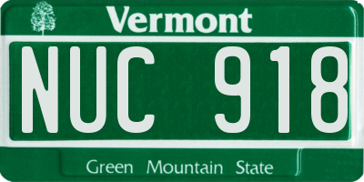 VT license plate NUC918