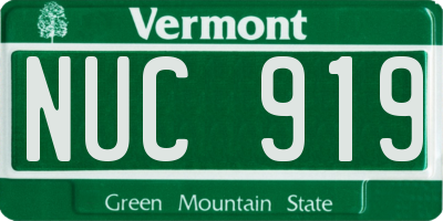 VT license plate NUC919