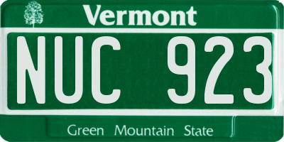 VT license plate NUC923