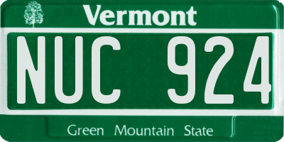 VT license plate NUC924