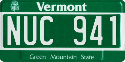 VT license plate NUC941