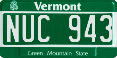 VT license plate NUC943