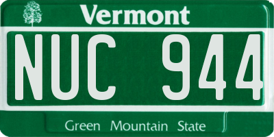 VT license plate NUC944