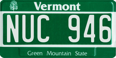 VT license plate NUC946