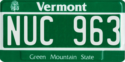 VT license plate NUC963