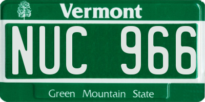 VT license plate NUC966