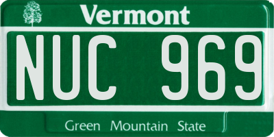 VT license plate NUC969
