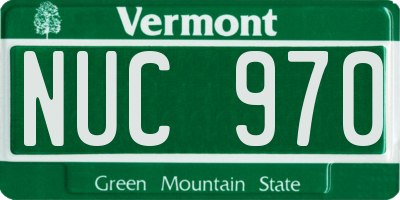 VT license plate NUC970