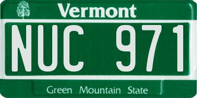 VT license plate NUC971