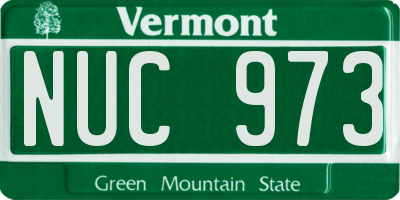 VT license plate NUC973