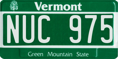 VT license plate NUC975