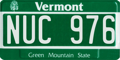 VT license plate NUC976