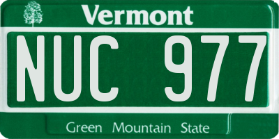VT license plate NUC977