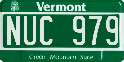 VT license plate NUC979