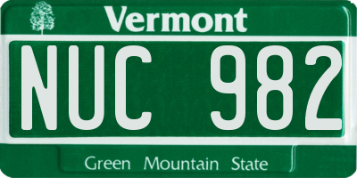 VT license plate NUC982