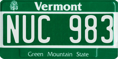 VT license plate NUC983