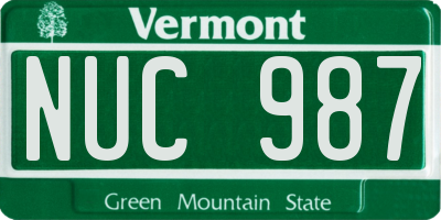 VT license plate NUC987