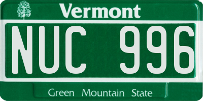 VT license plate NUC996