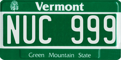 VT license plate NUC999