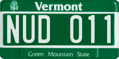 VT license plate NUD011