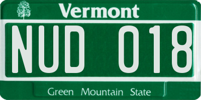 VT license plate NUD018