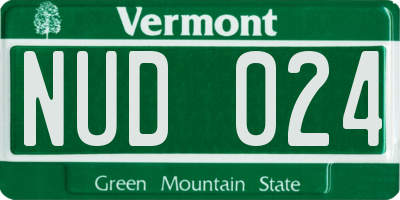VT license plate NUD024