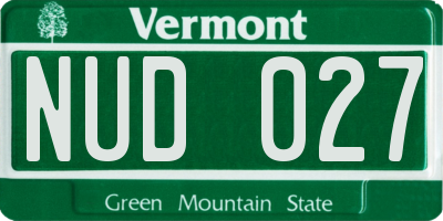 VT license plate NUD027