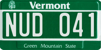 VT license plate NUD041