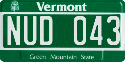 VT license plate NUD043