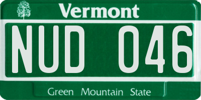VT license plate NUD046
