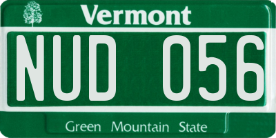 VT license plate NUD056